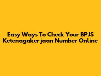 Easy Ways To Check Your BPJS Ketenagakerjaan Number Online