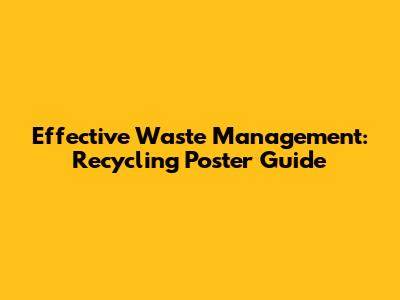 Effective Waste Management: Recycling Poster Guide