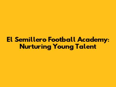 El Semillero Football Academy: Nurturing Young Talent