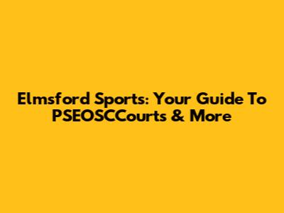 Elmsford Sports: Your Guide To PSEOSCCourts & More