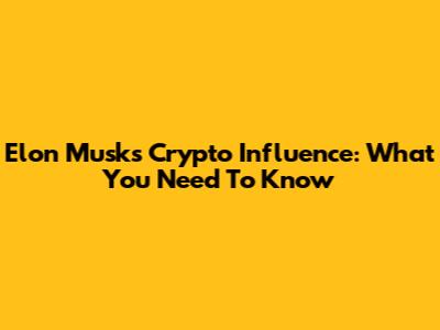 Elon Musk's Crypto Influence: What You Need To Know