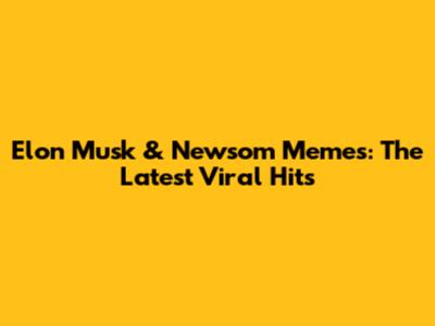 Elon Musk & Newsom Memes: The Latest Viral Hits