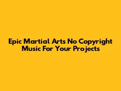 Epic Martial Arts No Copyright Music For Your Projects