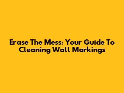 Erase The Mess: Your Guide To Cleaning Wall Markings