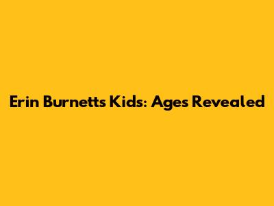Erin Burnett's Kids: Ages Revealed