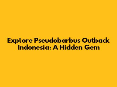 Explore Pseudobarbus Outback Indonesia: A Hidden Gem