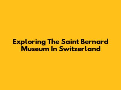 Exploring The Saint Bernard Museum In Switzerland