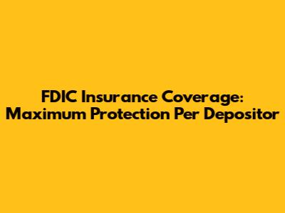FDIC Insurance Coverage: Maximum Protection Per Depositor