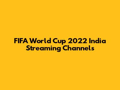 FIFA World Cup 2022 India Streaming Channels