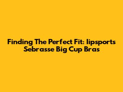 Finding The Perfect Fit: Iipsports Sebrasse Big Cup Bras