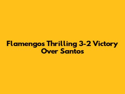 Flamengo's Thrilling 3-2 Victory Over Santos
