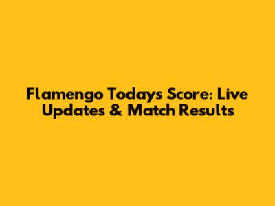 Flamengo Today's Score: Live Updates & Match Results
