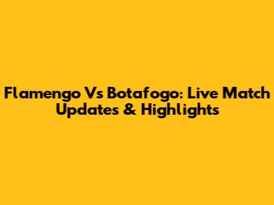 Flamengo Vs Botafogo: Live Match Updates & Highlights