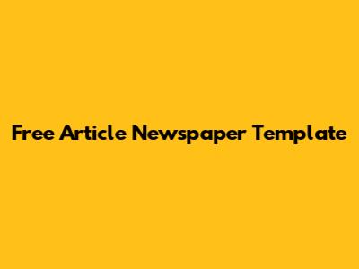 Free Article Newspaper Template