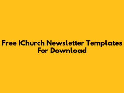 Free IChurch Newsletter Templates For Download
