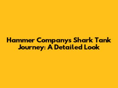 Hammer Company's Shark Tank Journey: A Detailed Look