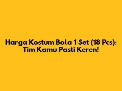 Harga Kostum Bola 1 Set (18 Pcs): Tim Kamu Pasti Keren!
