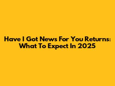 Have I Got News For You Returns: What To Expect In 2025