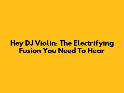 Hey DJ Violin: The Electrifying Fusion You Need To Hear