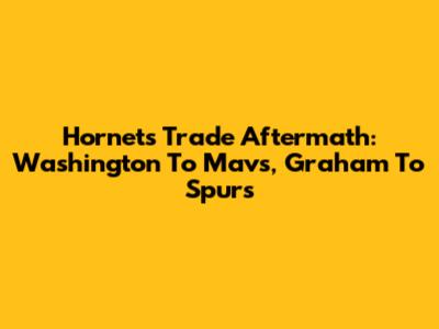 Hornets' Trade Aftermath: Washington To Mavs, Graham To Spurs