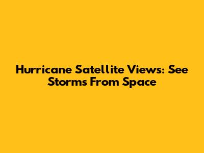 Hurricane Satellite Views: See Storms From Space