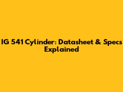 IG 541 Cylinder: Datasheet & Specs Explained