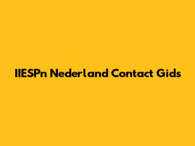 IIESPn Nederland Contact Gids