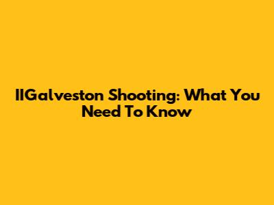 IIGalveston Shooting: What You Need To Know