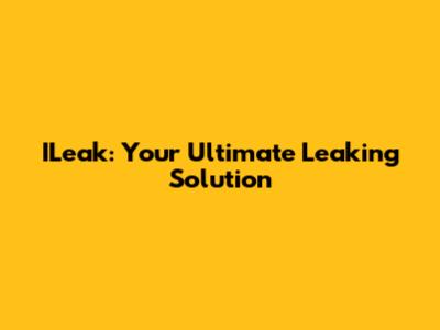 ILeak: Your Ultimate Leaking Solution