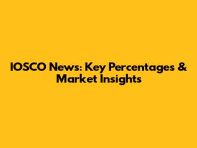 IOSCO News: Key Percentages & Market Insights
