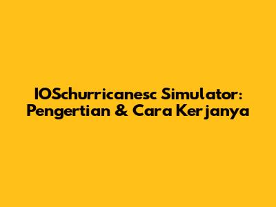IOSchurricanesc Simulator: Pengertian & Cara Kerjanya
