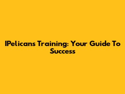IPelicans Training: Your Guide To Success