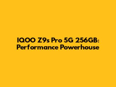 IQOO Z9s Pro 5G 256GB: Performance Powerhouse
