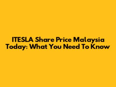 ITESLA Share Price Malaysia Today: What You Need To Know