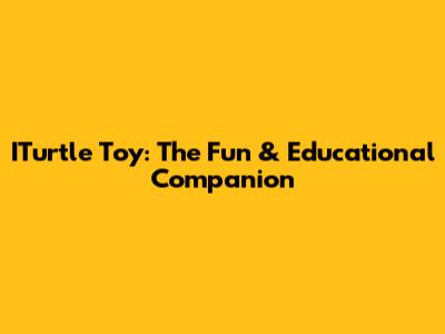 ITurtle Toy: The Fun & Educational Companion
