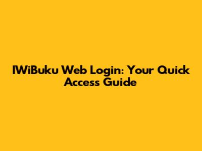 IWiBuku Web Login: Your Quick Access Guide
