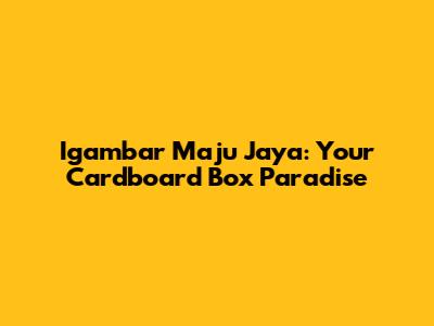 Igambar Maju Jaya: Your Cardboard Box Paradise