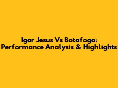 Igor Jesus Vs Botafogo: Performance Analysis & Highlights