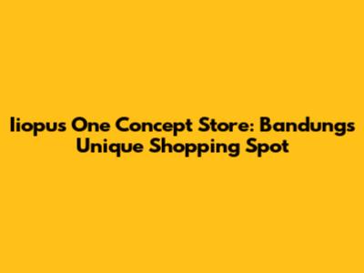 Iiopus One Concept Store: Bandung's Unique Shopping Spot
