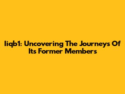 Iiqb1: Uncovering The Journeys Of Its Former Members