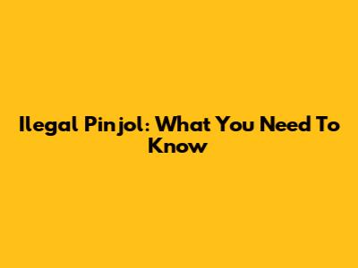 Ilegal Pinjol: What You Need To Know