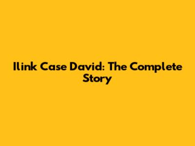Ilink Case David: The Complete Story