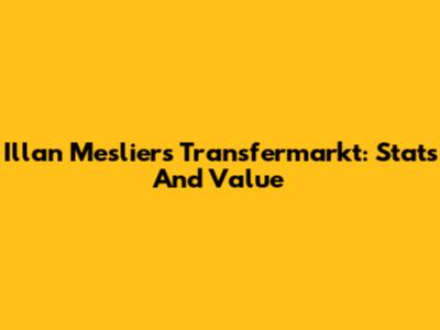 Illan Meslier's Transfermarkt: Stats And Value