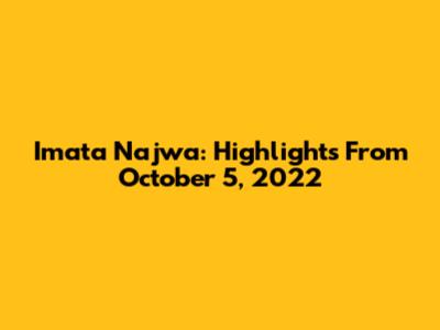 Imata Najwa: Highlights From October 5, 2022