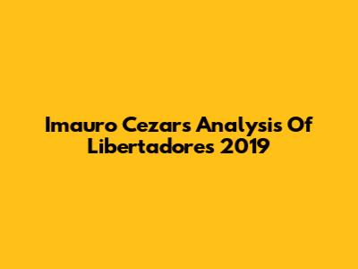 Imauro Cezar's Analysis Of Libertadores 2019