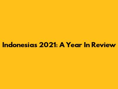 Indonesia's 2021: A Year In Review