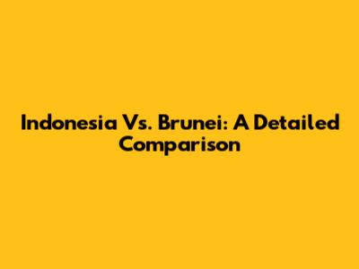 Indonesia Vs. Brunei: A Detailed Comparison