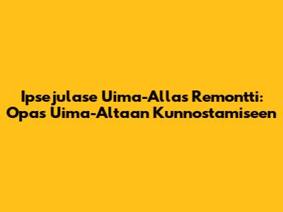 Ipsejulase Uima-Allas Remontti: Opas Uima-Altaan Kunnostamiseen