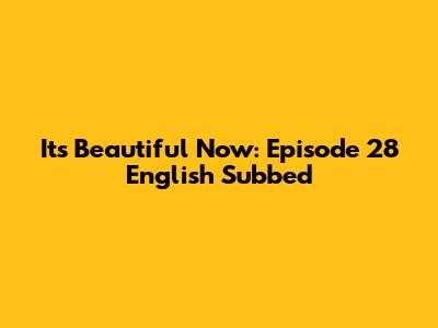 It's Beautiful Now: Episode 28 English Subbed