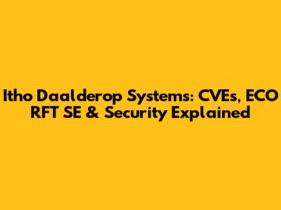Itho Daalderop Systems: CVEs, ECO RFT SE & Security Explained